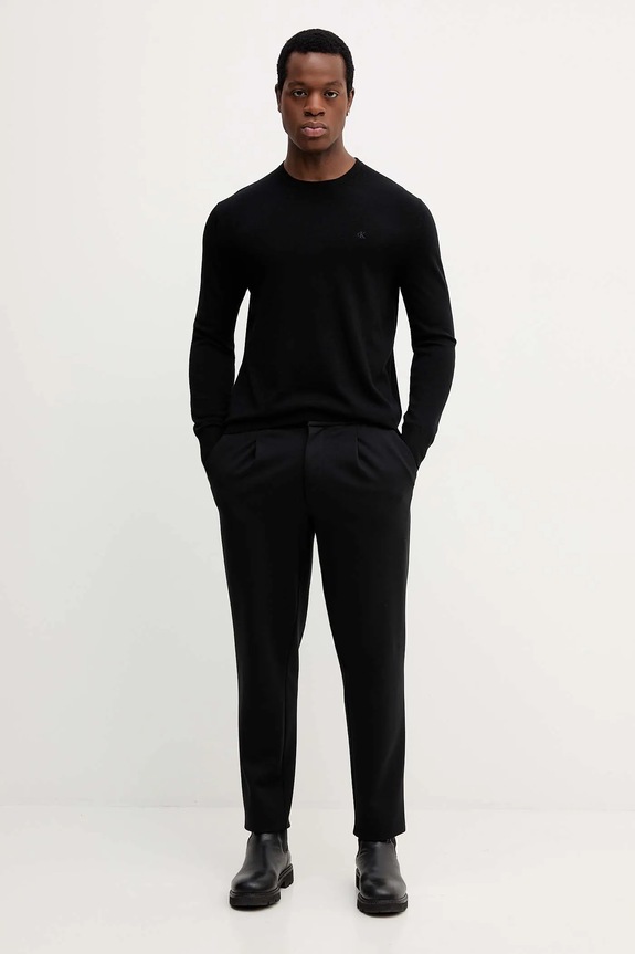 Vlnený sveter Calvin Klein LV04LB305G čierna AW25