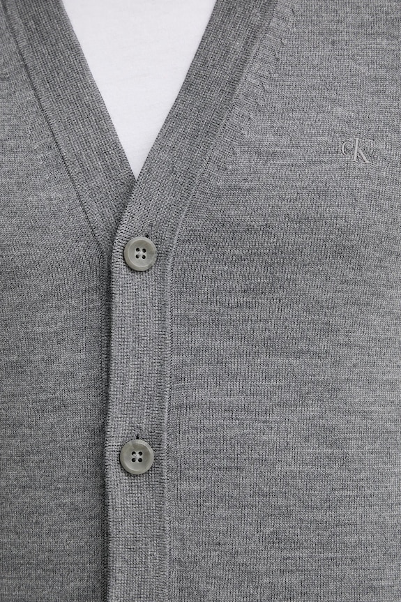 Calvin Klein cardigan din lână LV04LB306G gri