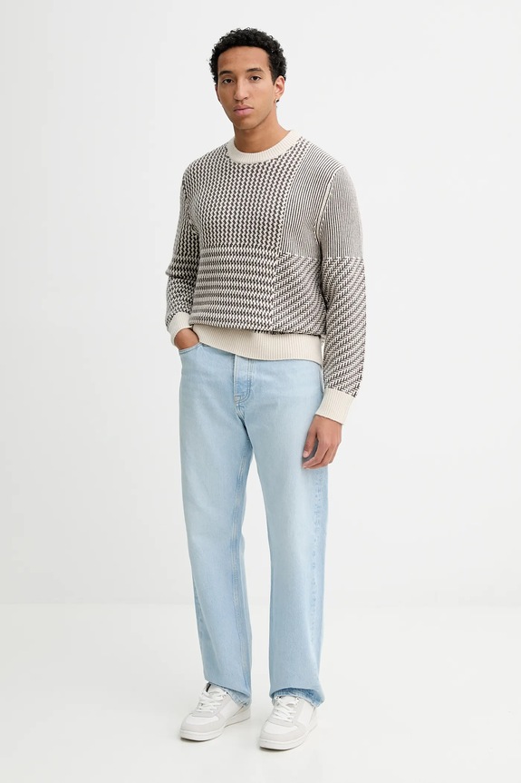 Calvin Klein sweter z dodatkiem wełny LV04LD306G brązowy AW25