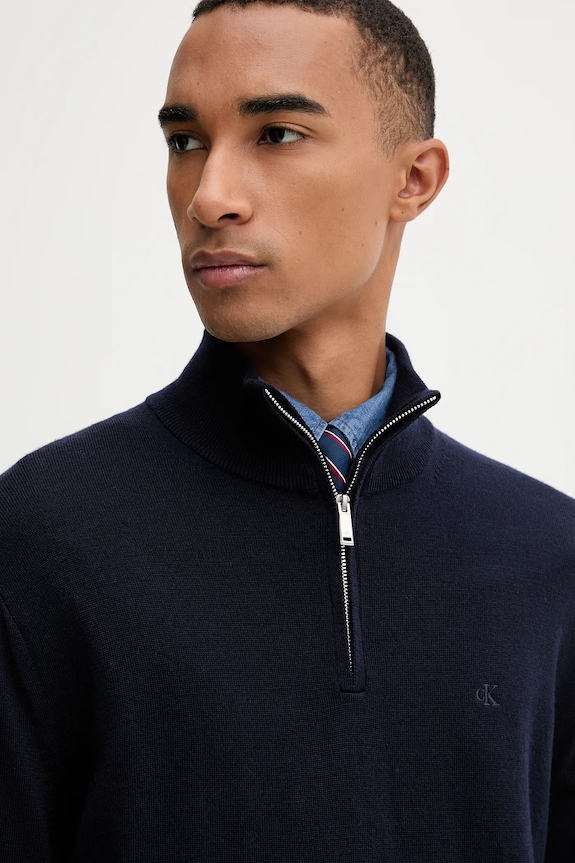 Vlnený sveter Calvin Klein tmavomodrá LV04LD318G