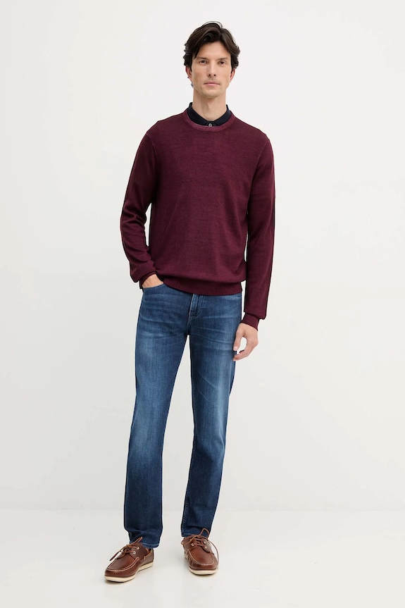 Michael Kors sweter wełniany CF560HW7AP bordowy AW25