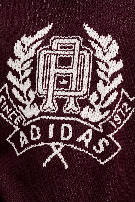 adidas Originals pamut pulóver Varsity Regular JX8215 burgundia