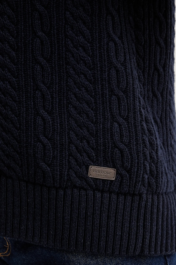 Vlněný svetr Barbour MKN1679 námořnická modř