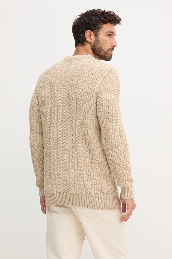 Odzież Barbour sweter z wełną MKN1679 beżowy