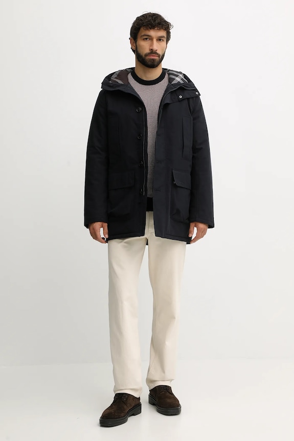 Barbour sweter bawełniany WELLS MKN1665 granatowy AW25