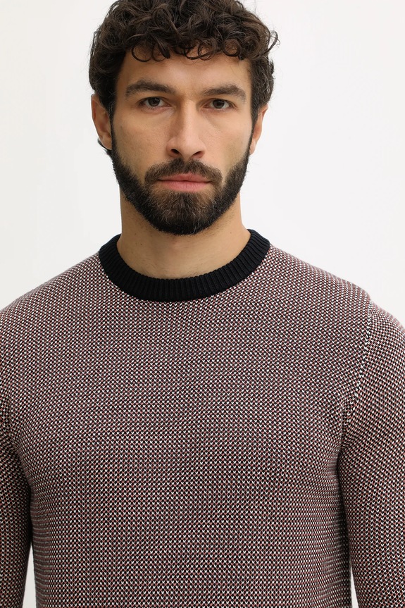 Barbour sweter bawełniany WELLS granatowy MKN1665