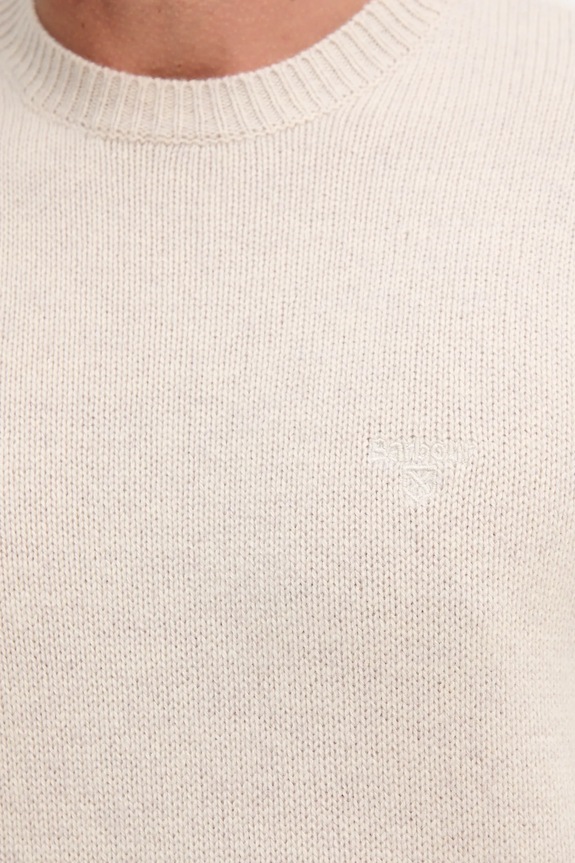Barbour sweter wełniany MKN1666 beżowy