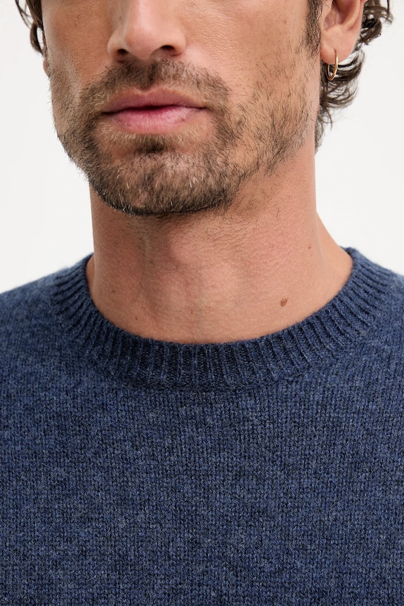 Barbour sweter wełniany granatowy MKN1666