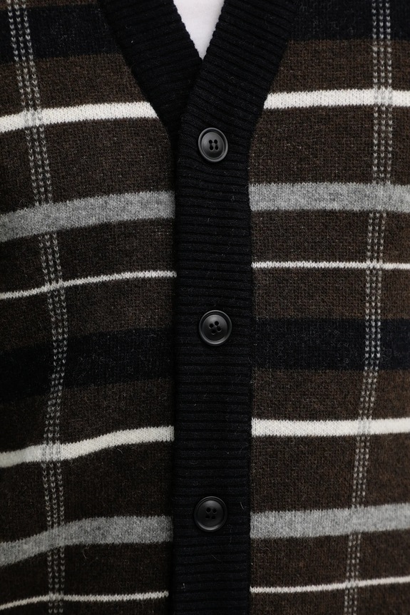 Μάλλινη ζακέτα Barbour KANE MKN1668 καφέ