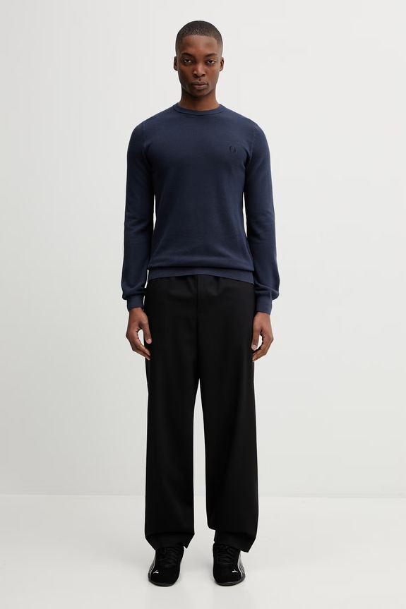 Bavlnený sveter Fred Perry K1309 tmavomodrá