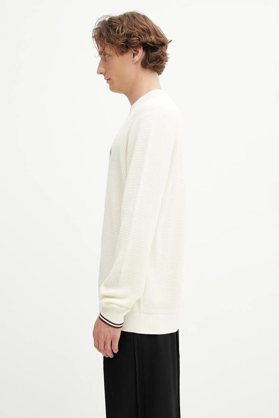 Fred Perry sweter bawełniany K6507 beżowy AW25