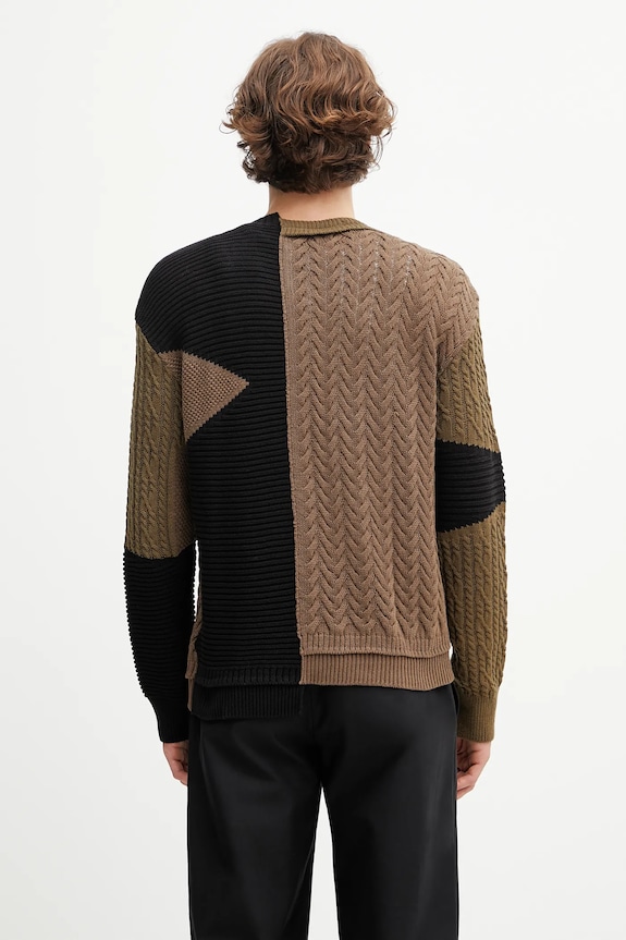 Abbigliamento Andersson Bell maglione in lana Patchwork Asymmetric Crewneck atb1330m verde
