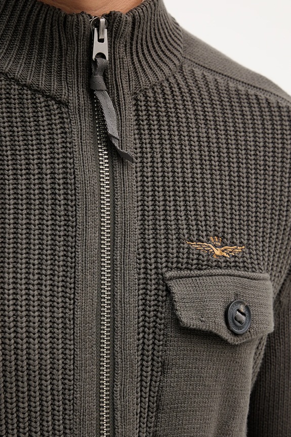 Βαμβακερή ζακέτα Aeronautica Militare MA1565UL00409 γκρί