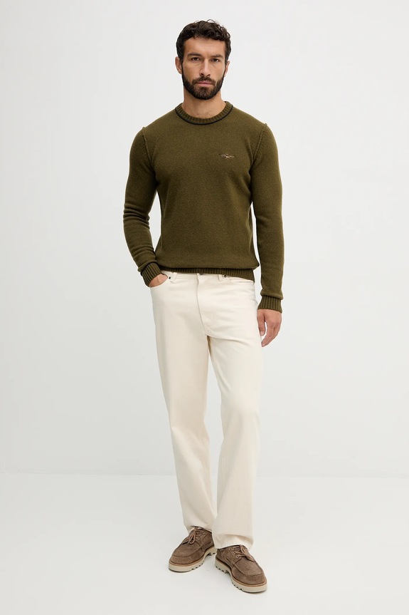 Μάλλινη μπλουζα Aeronautica Militare MA1608UL00924 πράσινο AW25