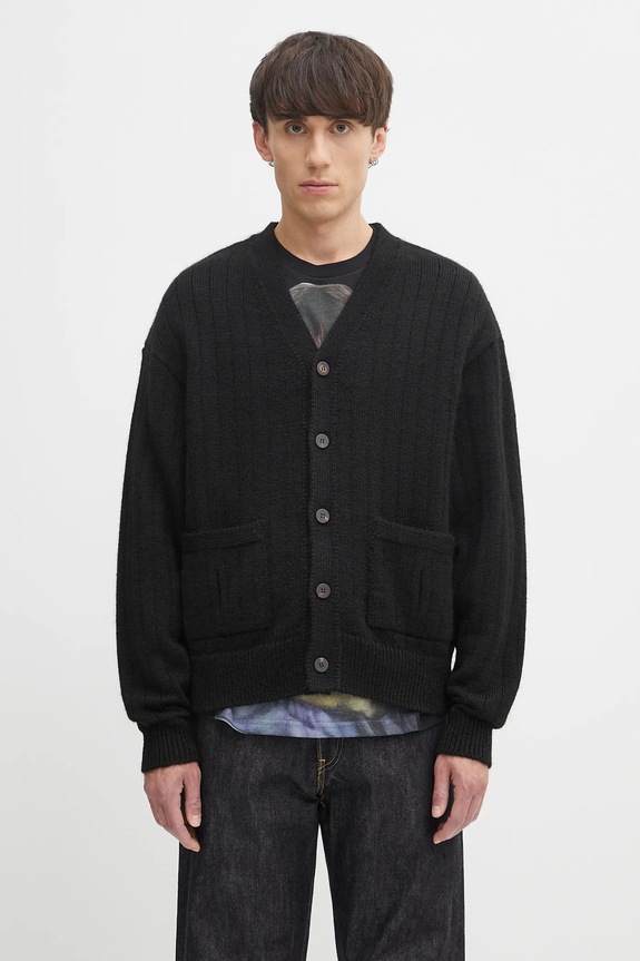 Visvim wool blend cardigan knit cardigan chunky black 125105012001