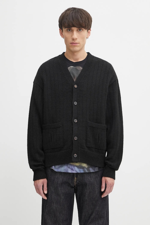 Visvim wool blend cardigan knit cardigan chunky black 125105012001