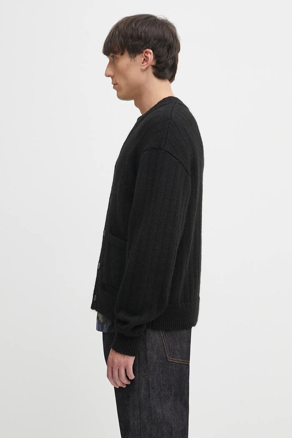 Visvim kardigan z wełną knit cardigan 125105012001 czarny AW25