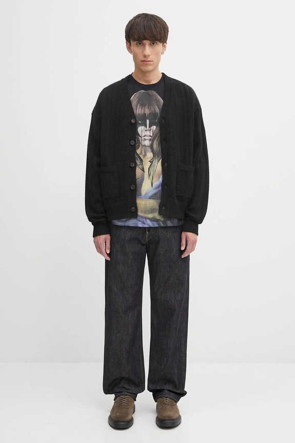Visvim kardigan z wełną knit cardigan 125105012001 czarny