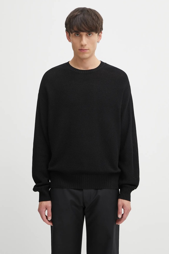 Visvim pulover de mătase Jumbo SB Knit grosime medie negru 125105012003