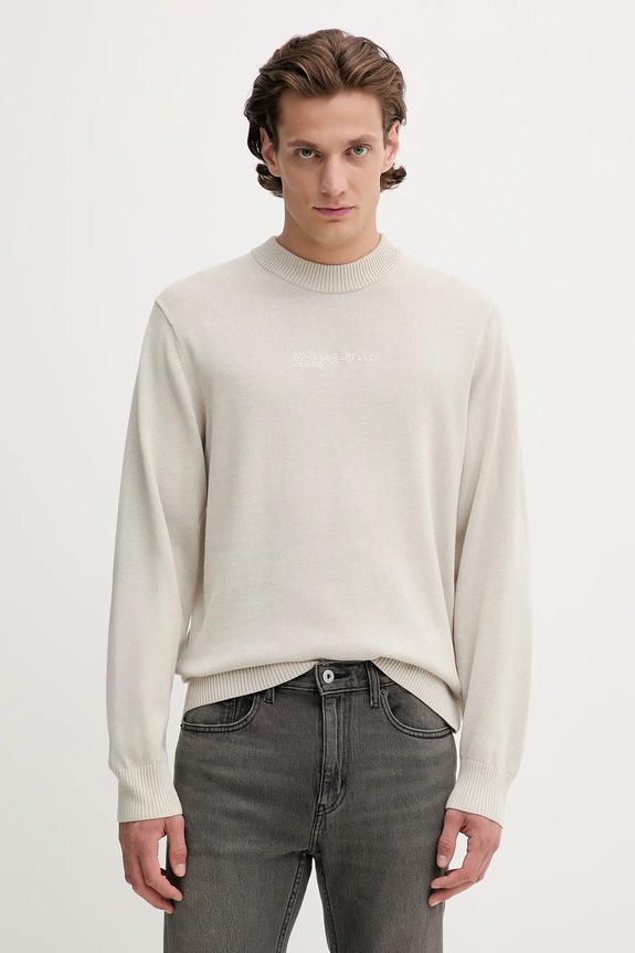Karl Lagerfeld Jeans sweter bawełniany bawełna beżowy A4M18033