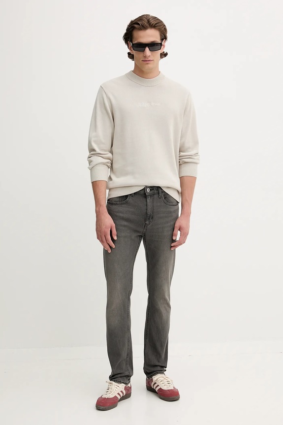 Karl Lagerfeld Jeans sweter bawełniany A4M18033 beżowy AW25