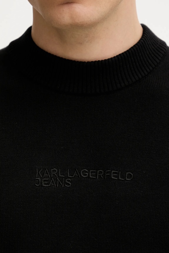 Βαμβακερό πουλόβερ Karl Lagerfeld Jeans A4M18033 μαύρο