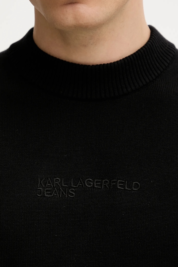 Βαμβακερό πουλόβερ Karl Lagerfeld Jeans A4M18033 μαύρο