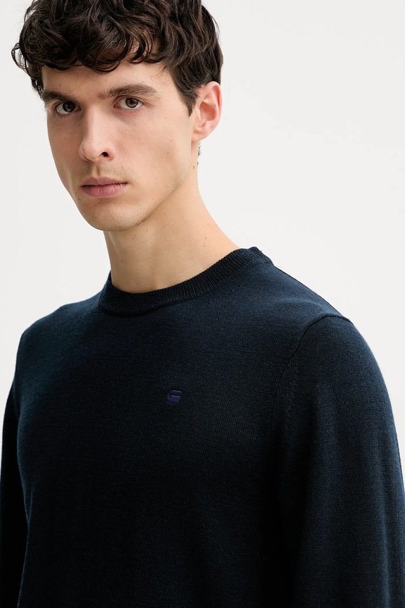 Vlnený sveter G-Star Premium core tmavomodrá D27686.B692