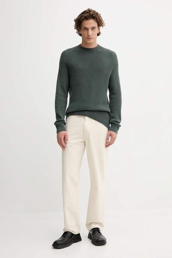 Marc O'Polo sweter z dodatkiem wełny 529506860144 zielony AW25