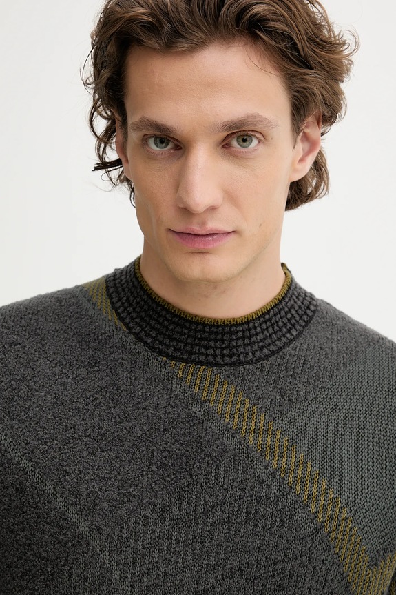 Marc O'Polo sweter z dodatkiem wełny szary 529509860122