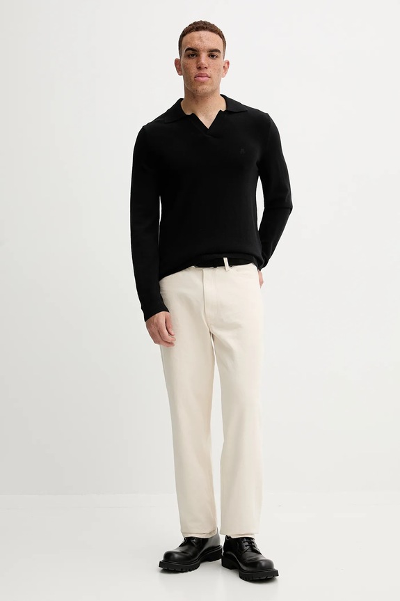 Marc O'Polo sweter z dodatkiem wełny 5000012331 czarny AW25
