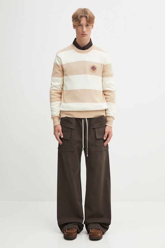 Хлопковый свитер Lacoste AH5179 бежевый