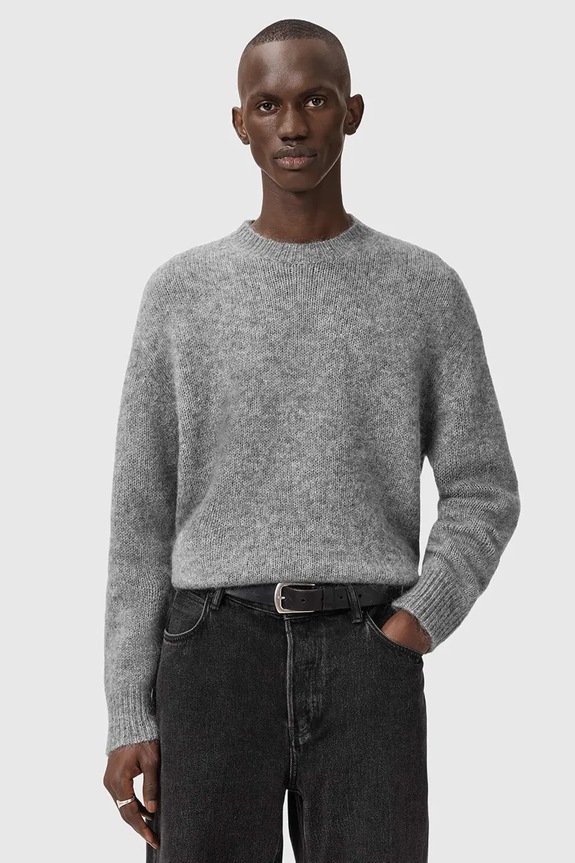 Свитер с добавлением мохера AllSaints COBY меланж серый M005KD