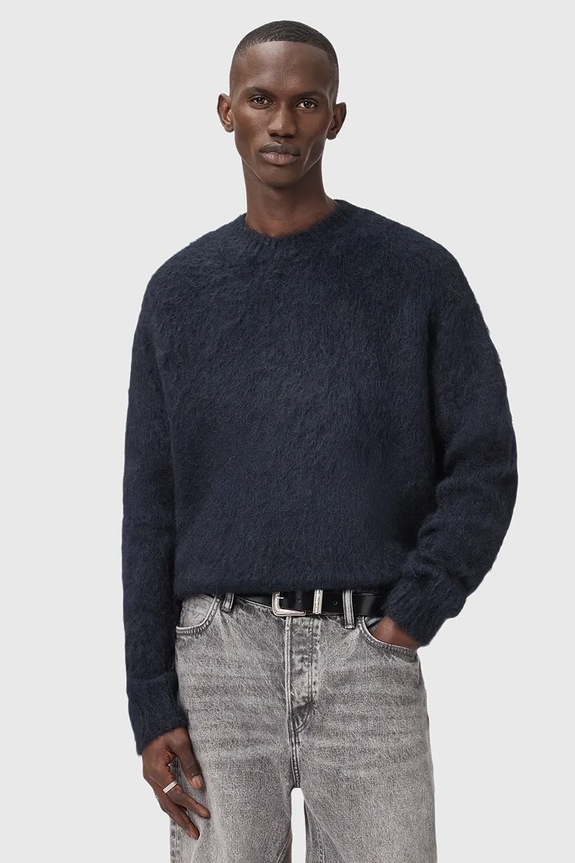 Свитер с добавлением мохера AllSaints COBY меланж чёрный M005KD
