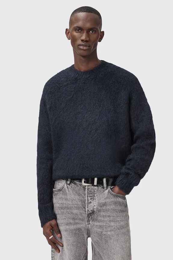 Свитер с добавлением мохера AllSaints COBY меланж чёрный M005KD