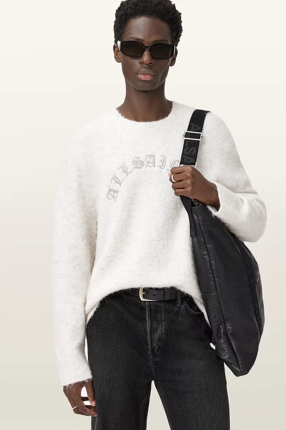 Свитер с добавлением шерсти альпаки AllSaints CURV белый M020KD