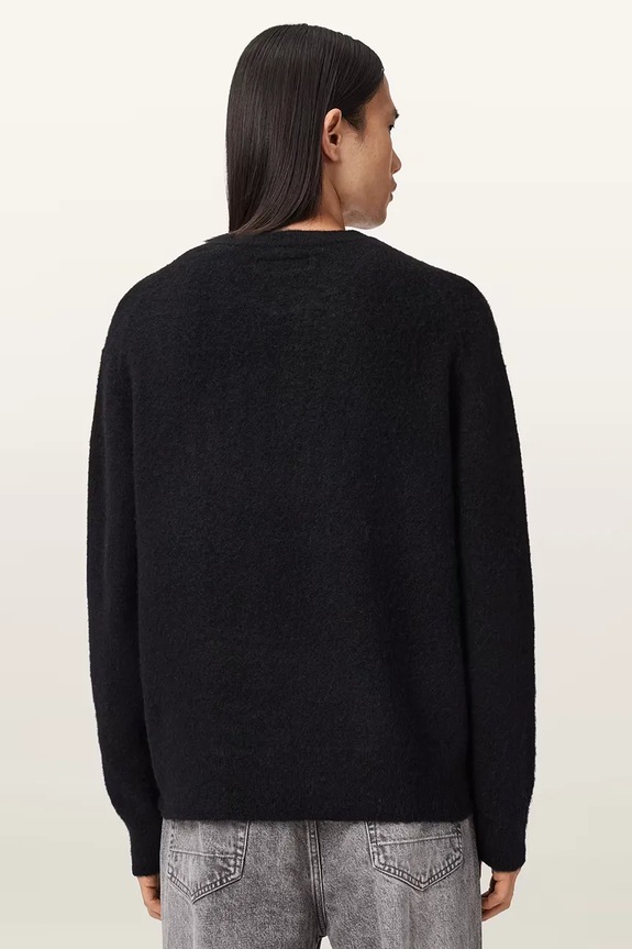 Pulover z dodatkom alpake AllSaints CURV M020KD črna AW25