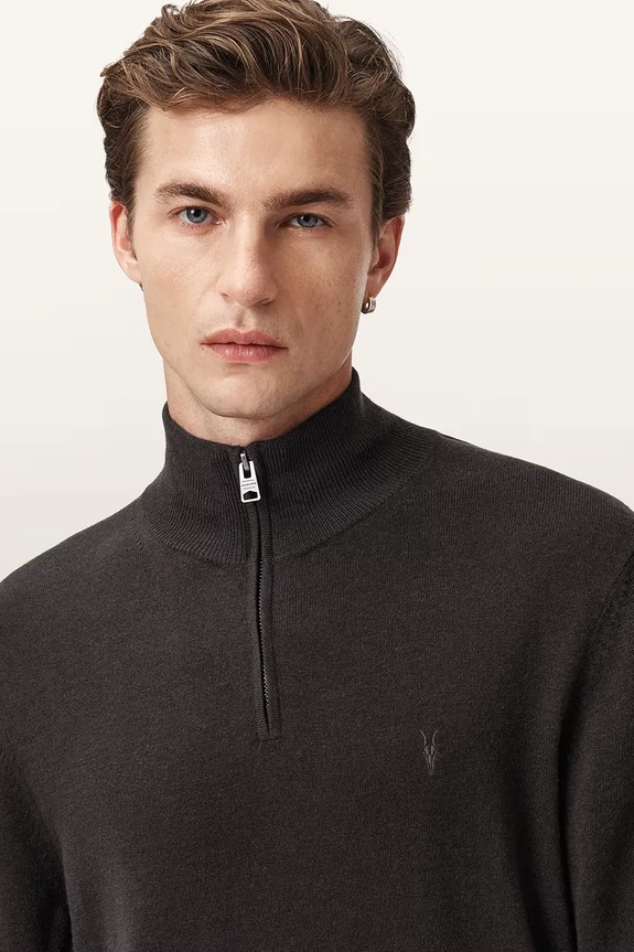Sveter s prímesou vlny AllSaints KILBURN M068KD hnedá NC25