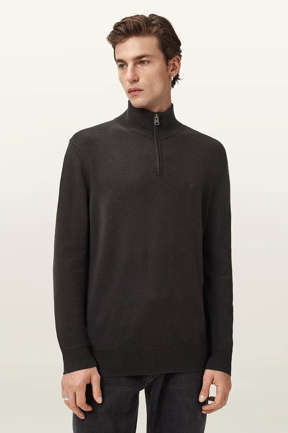 Sveter s prímesou vlny AllSaints KILBURN hnedá M068KD
