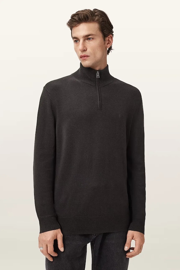 Sveter s prímesou vlny AllSaints KILBURN hnedá M068KD
