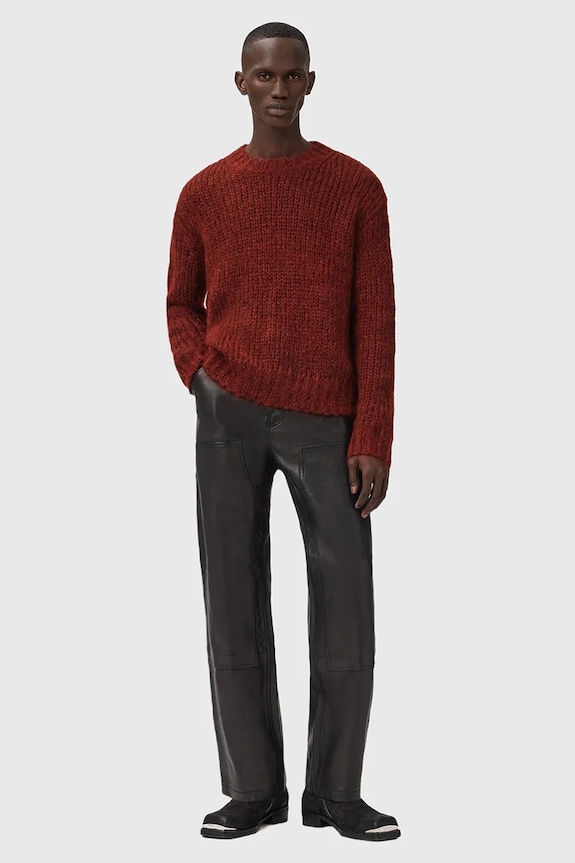 Sveter s prímesou vlny AllSaints MYLES M050KD oranžová