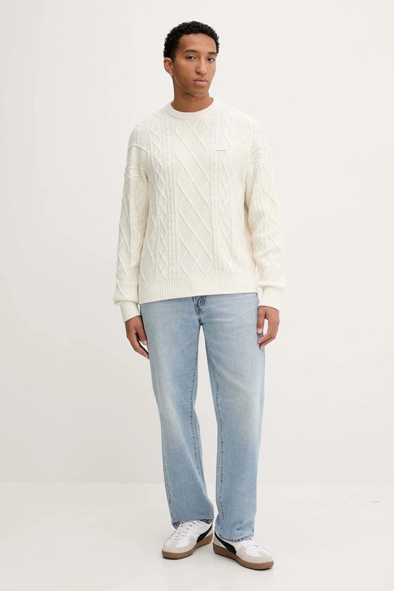 Πουλόβερ με προσθήκη μαλλιού Guess Jeans μπεζ M5BR04.Z0561