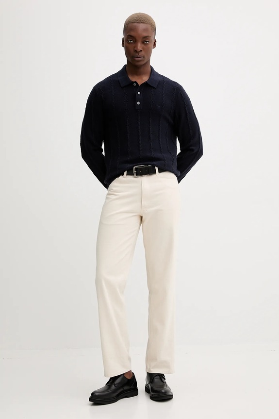 Pulover s dodatkom vune Abercrombie & Fitch KI120.5142.200 mornarsko plava AW25