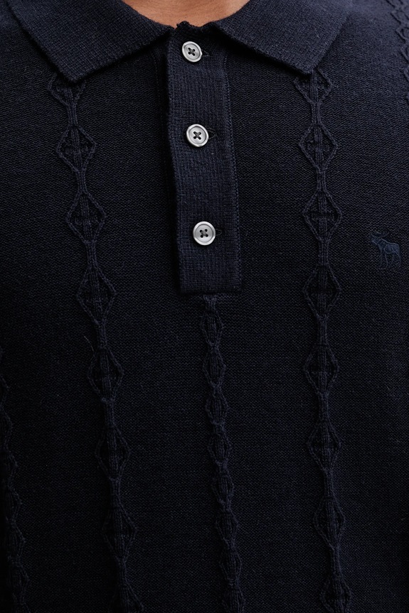 Pulover s dodatkom vune Abercrombie & Fitch KI120.5142.200 mornarsko plava