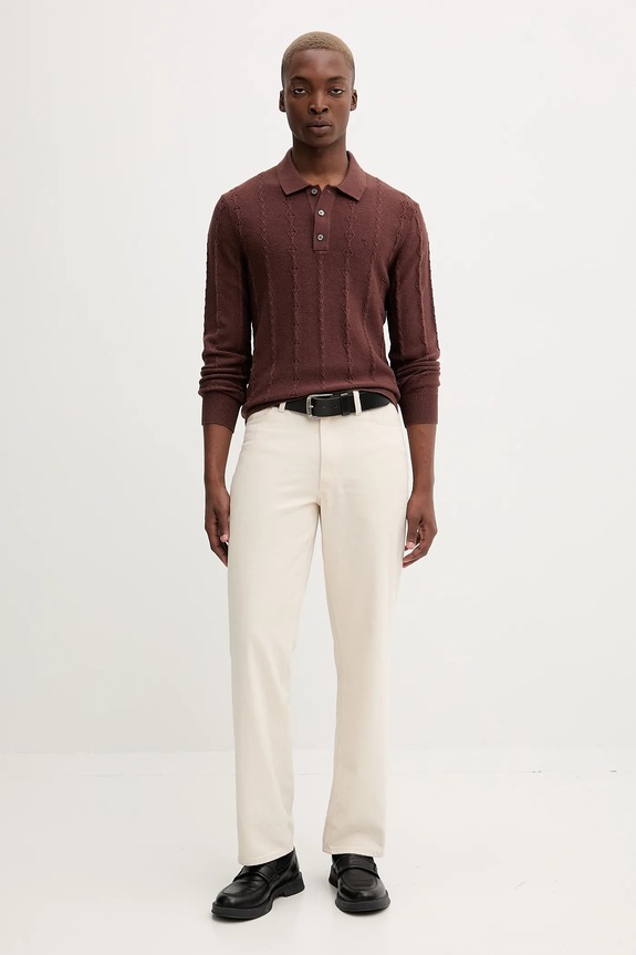 Pulover s dodatkom vune Abercrombie & Fitch KI120.5142.400 smeđa AW25