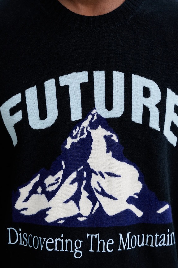 Kašmírový sveter FROM FUTURE MPR03346 tmavomodrá