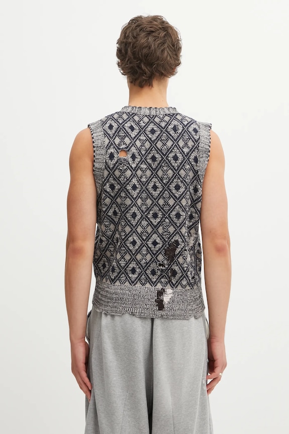 Oblečenie Vlnená vesta Wales Bonner Sibling Knit Vest UA25KN46.WO12.951 sivá