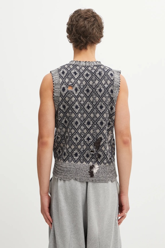 Clothing Wales Bonner wool gilet Sibling Knit Vest UA25KN46.WO12.951 gray