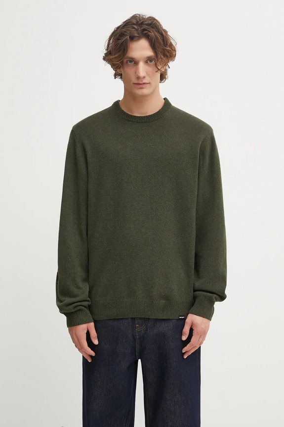 Свитер с добавлением шерсти Carhartt WIP Alten Sweater круглый вырез зелёный I033917.2ZXXX