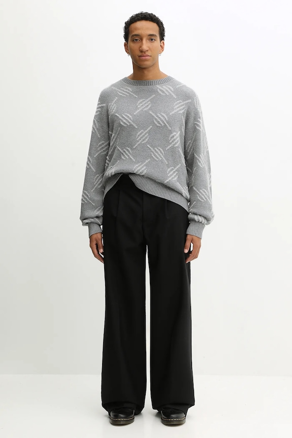 Sveter Daily Paper Tevin Monogram Knit 2521120 sivá